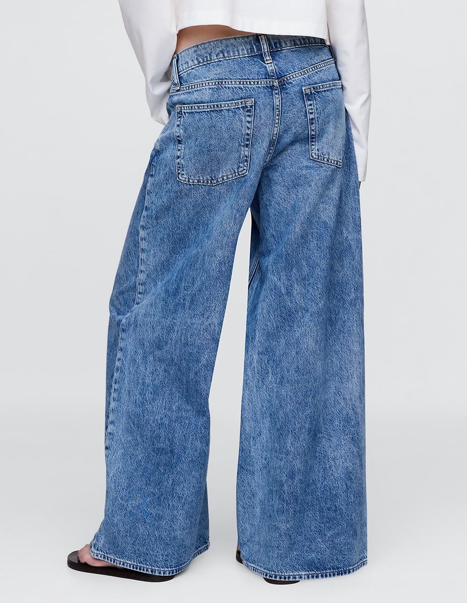 Jeans baggy corte cadera para mujer