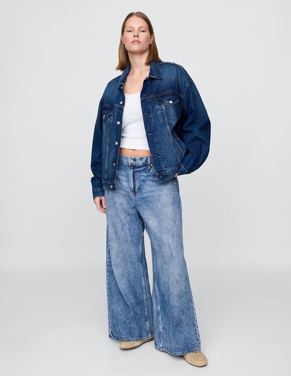 Jeans baggy corte cadera para mujer 5
