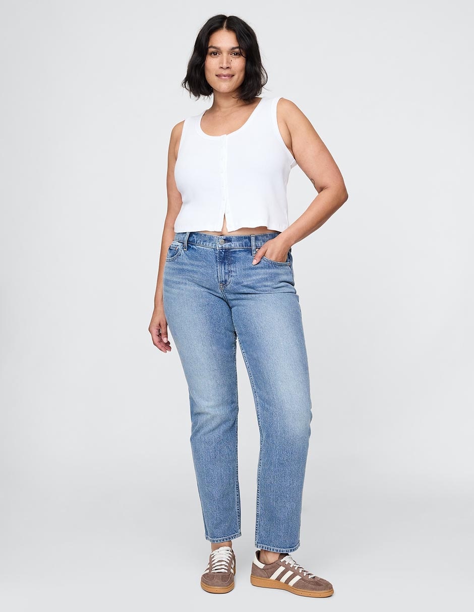 Jeans slim corte cadera para mujer 5