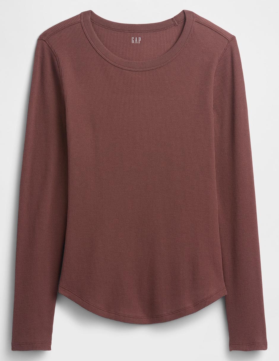 Playera manga larga cuello redondo para mujer 4