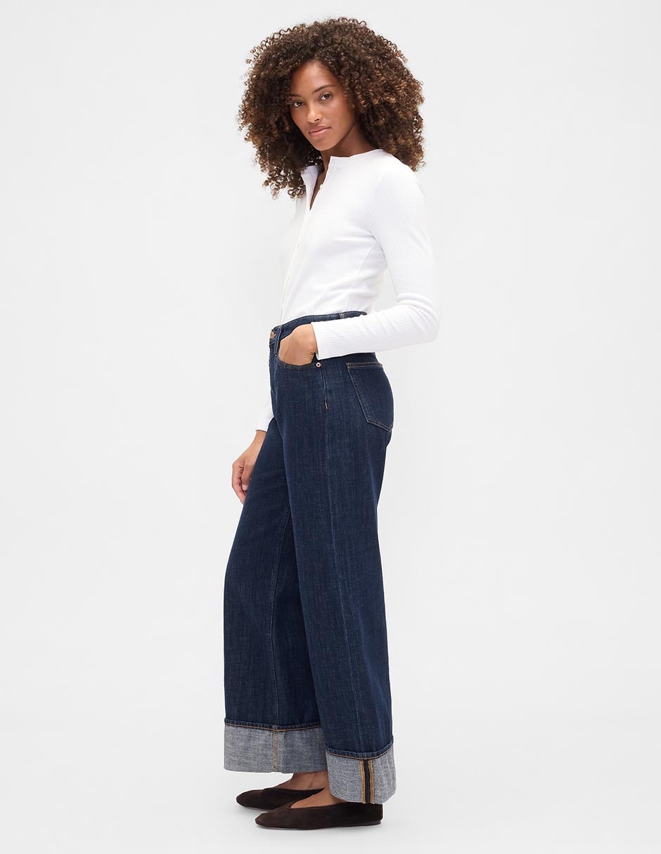 Jeans amplio corte cadera para mujer 3