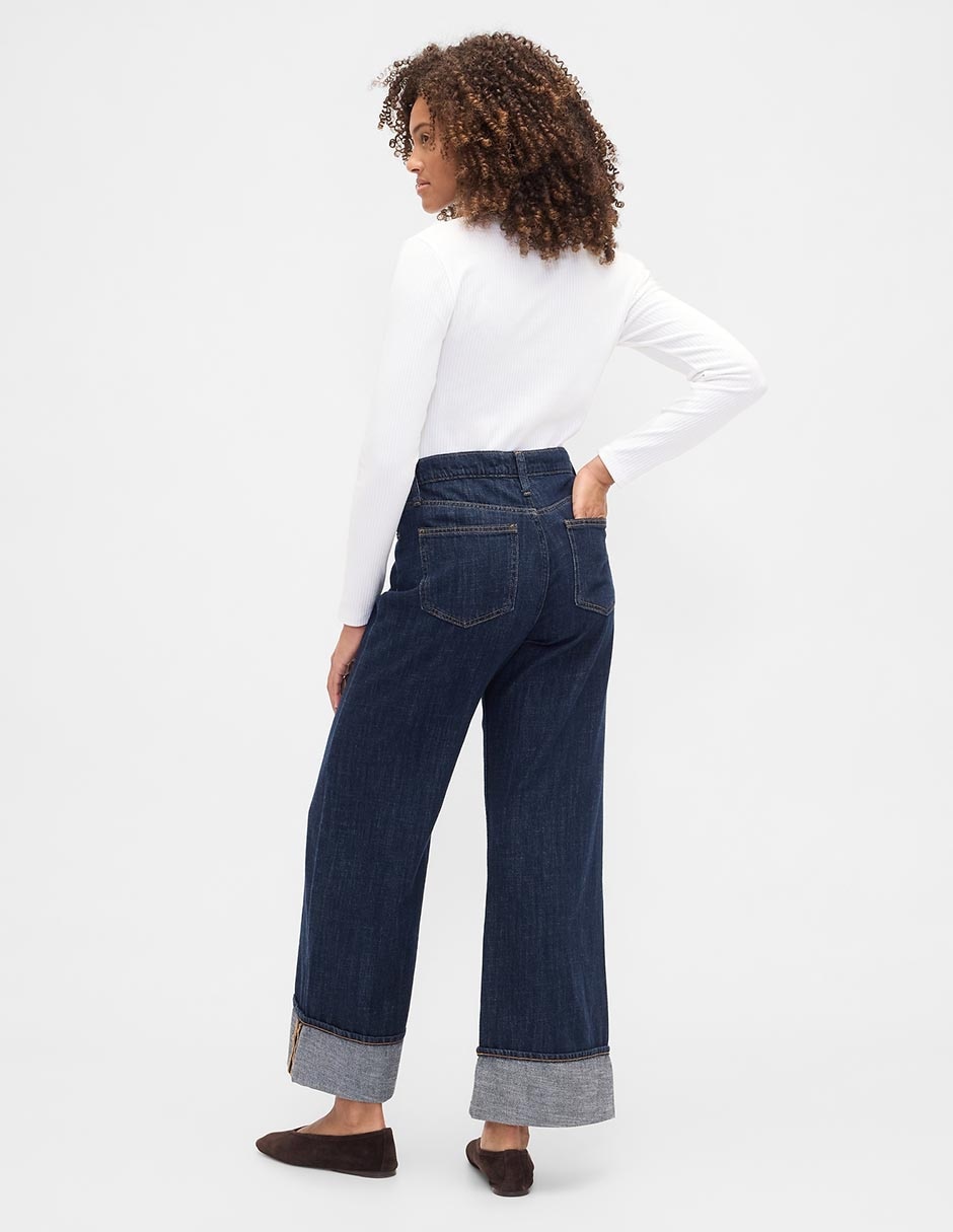 Jeans amplio corte cadera para mujer 4