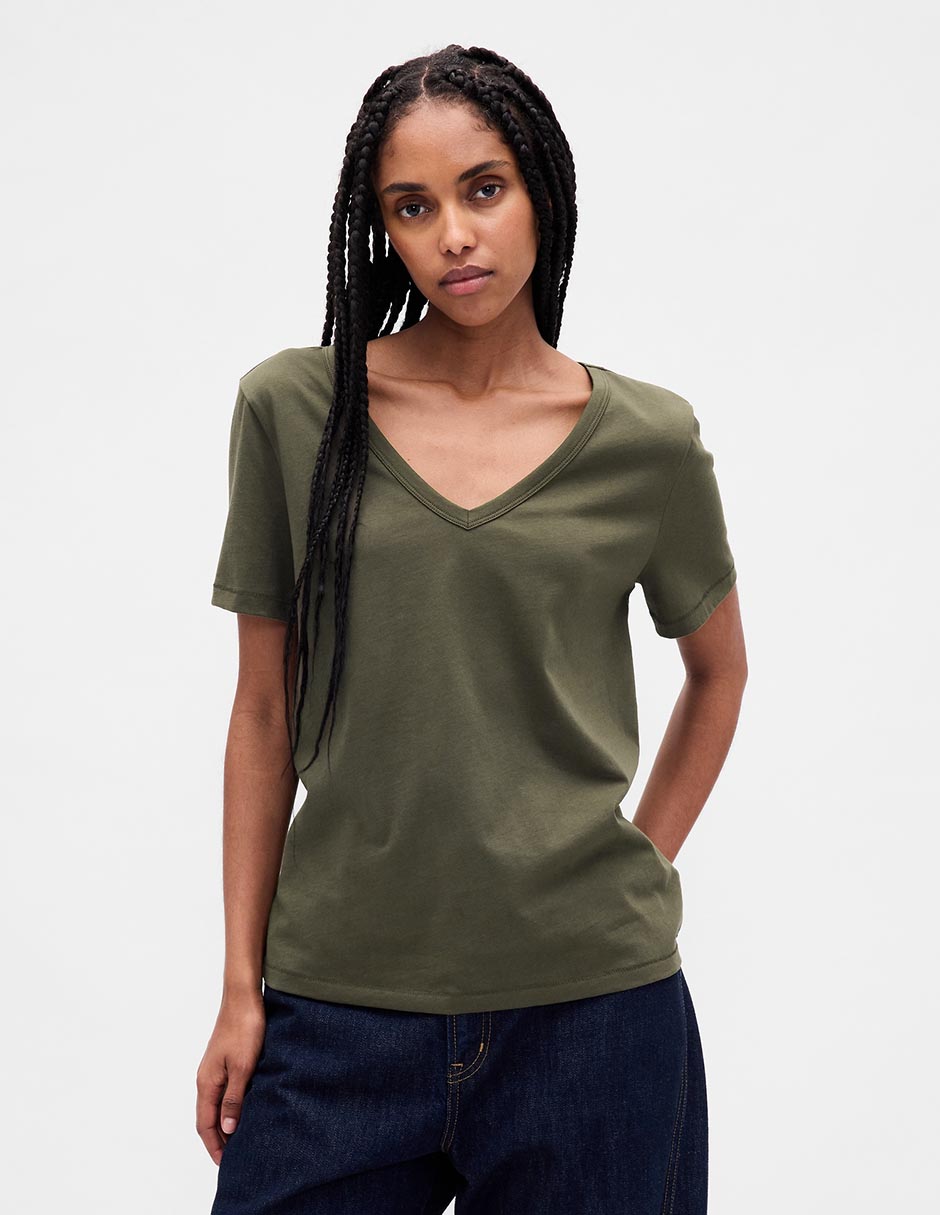 Playera manga corta Ultrasoft cuello V para mujer Playera manga corta Ultrasoft cuello V para mujer