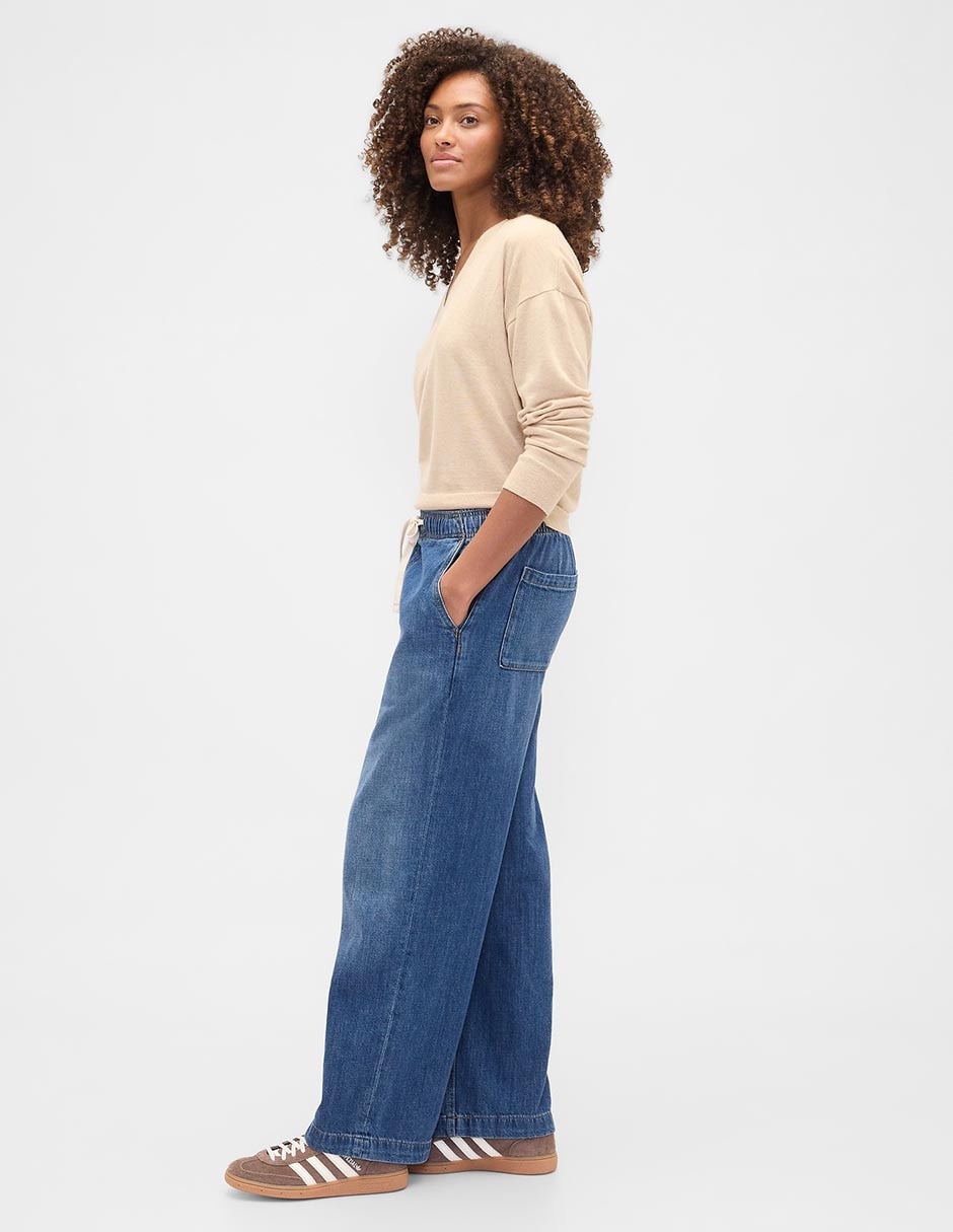 Jeans easy pant wide leg para mujer 3
