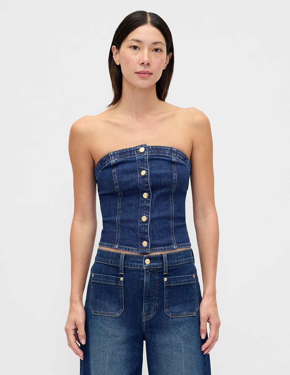 Blusa strapless para mujer