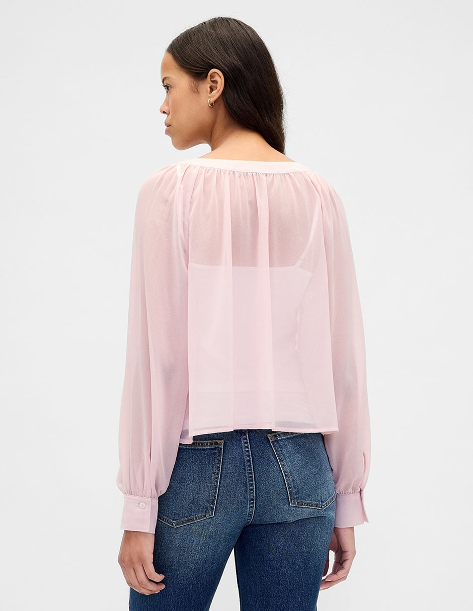 Blusa camisera manga larga para mujer 3