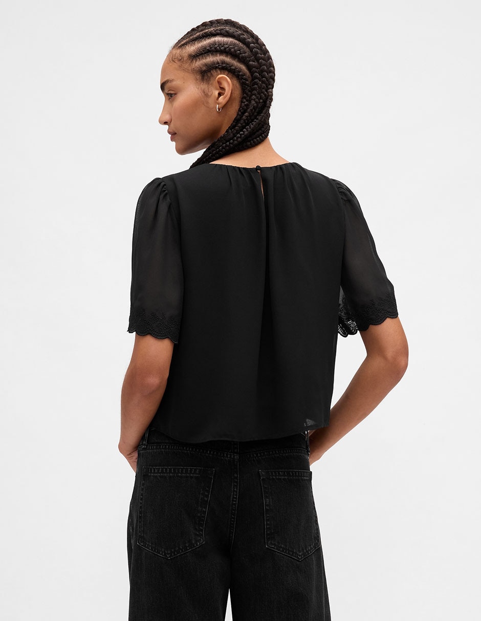 Blusa manga al codo para mujer