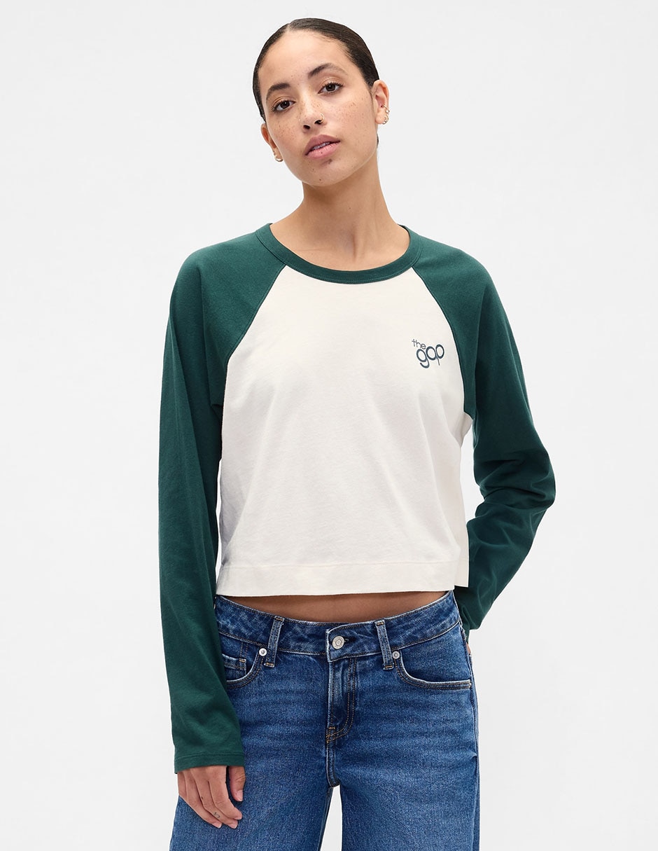 Playera manga larga cuello redondo para mujer Playera manga larga cuello redondo para mujer