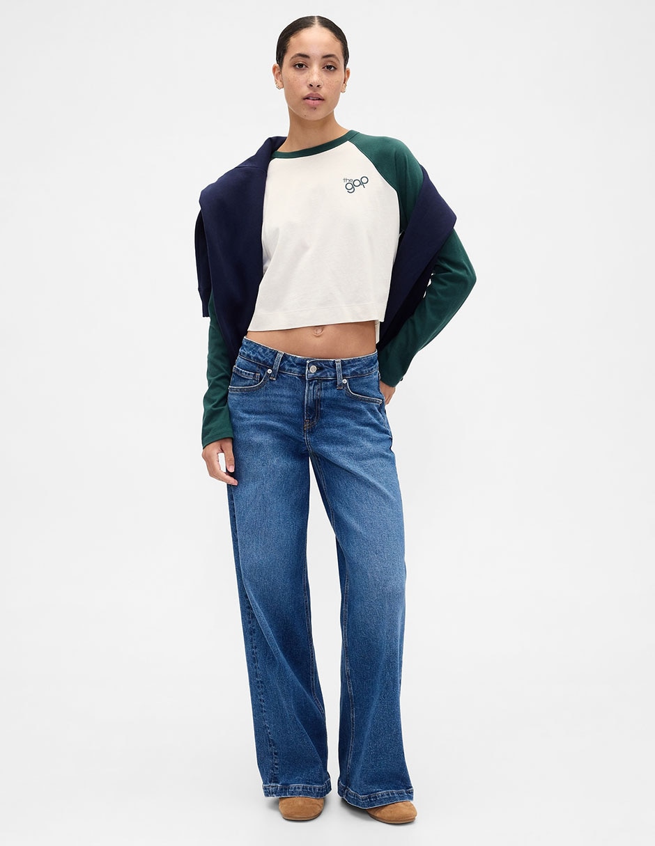 Playera manga larga cuello redondo para mujer 2
