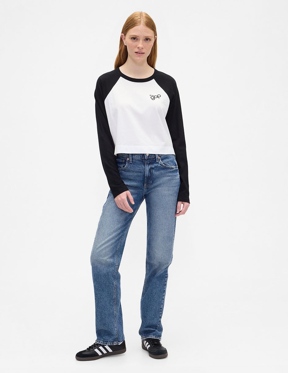 Playera manga larga cuello redondo para mujer 2