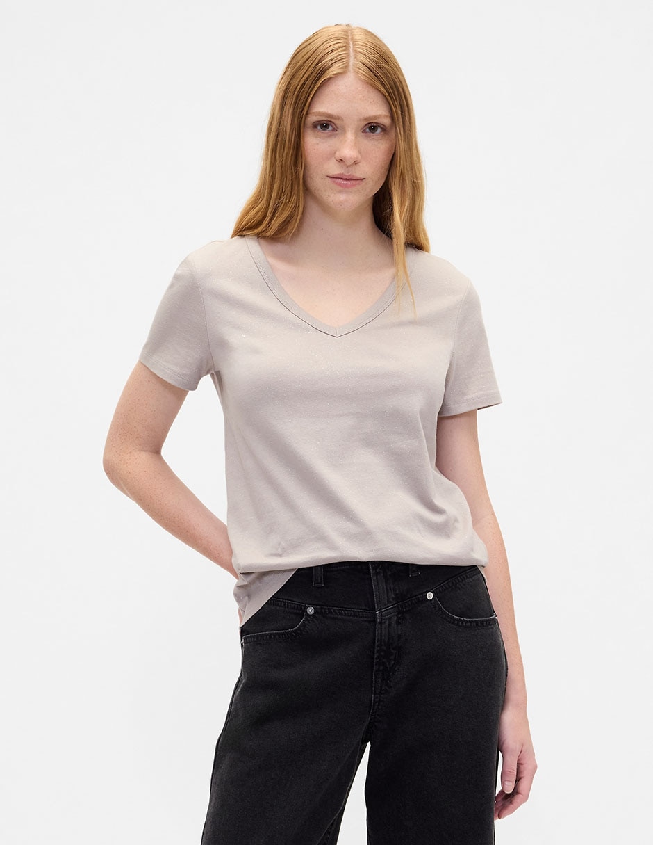 Playera manga corta cuello v para mujer Playera manga corta cuello v para mujer