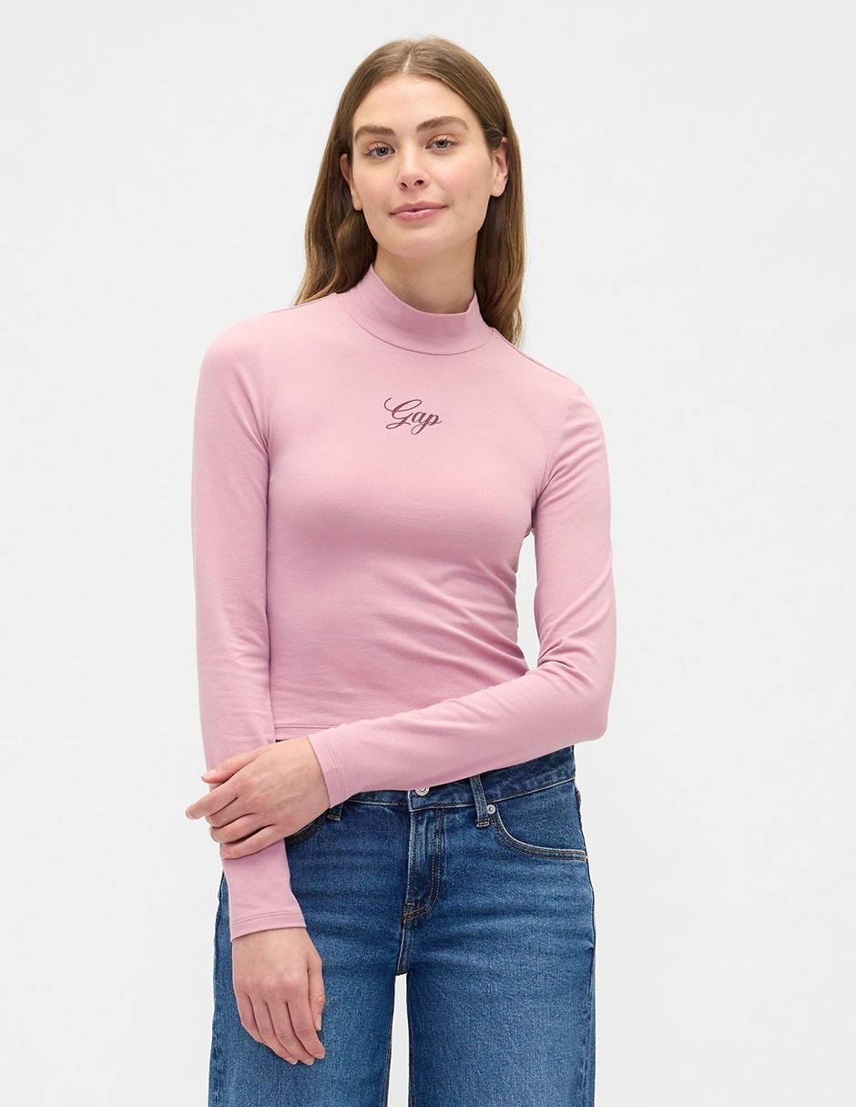 Playera manga larga cuello tortuga para mujer Playera manga larga cuello tortuga para mujer