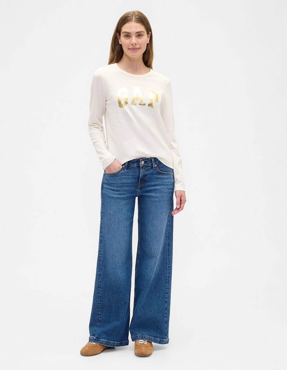 Playera manga larga cuello redondo para mujer 2