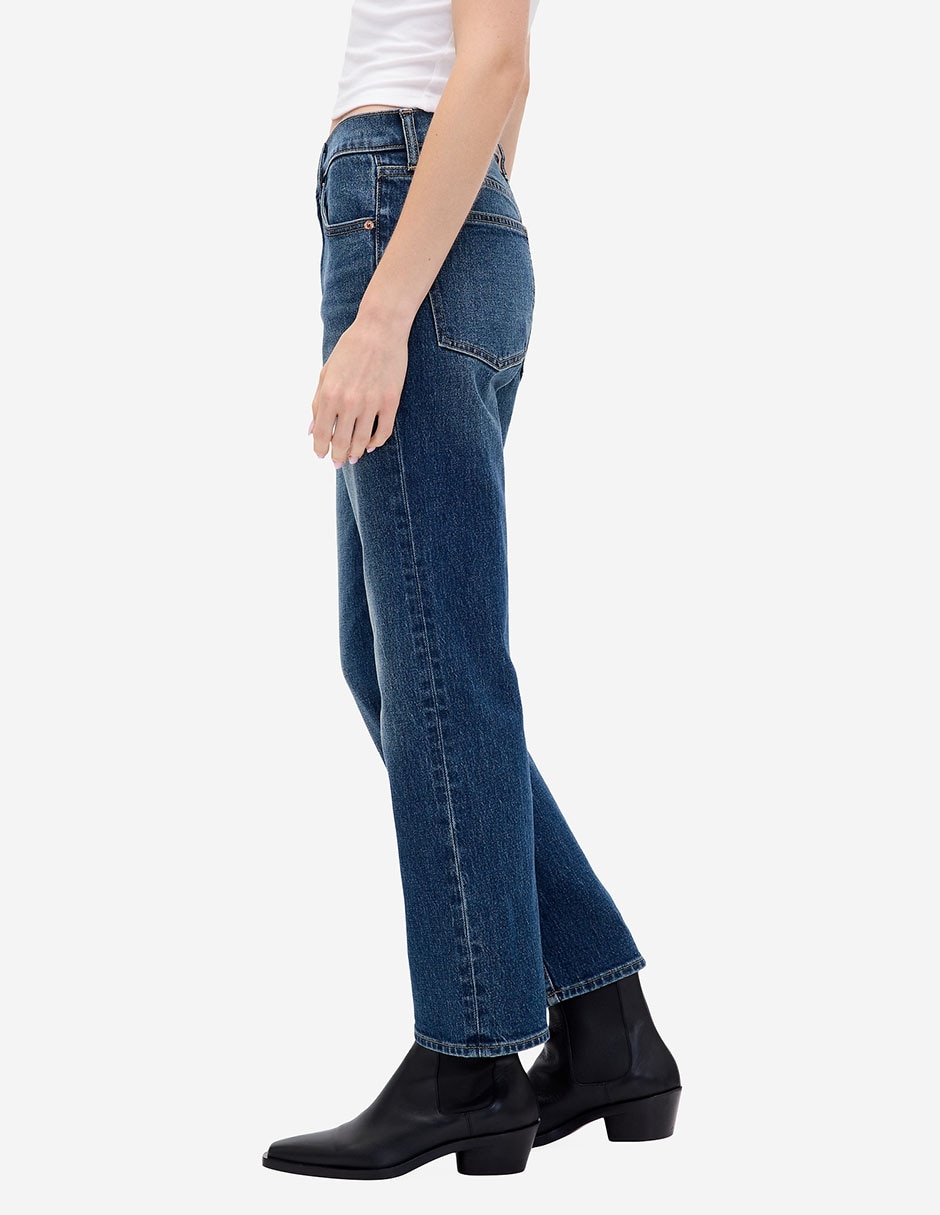 Jeans straight corte cintura para mujer 3