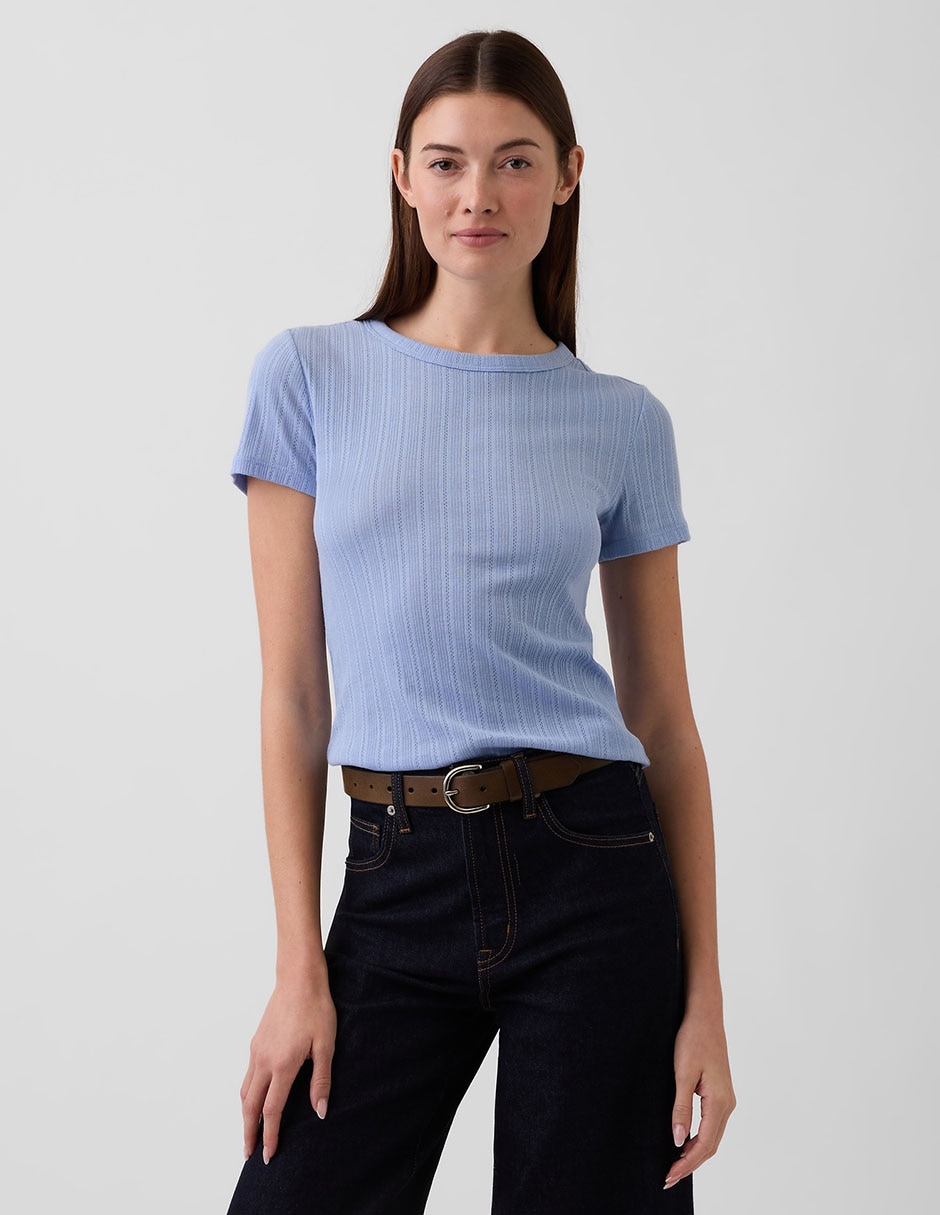 Playera manga corta cuello redondo para mujer Playera manga corta cuello redondo para mujer