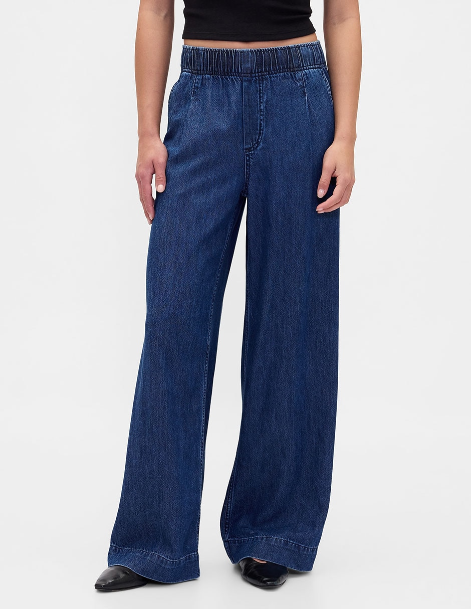 Jeans relaxed baggy corte cintura para mujer 2