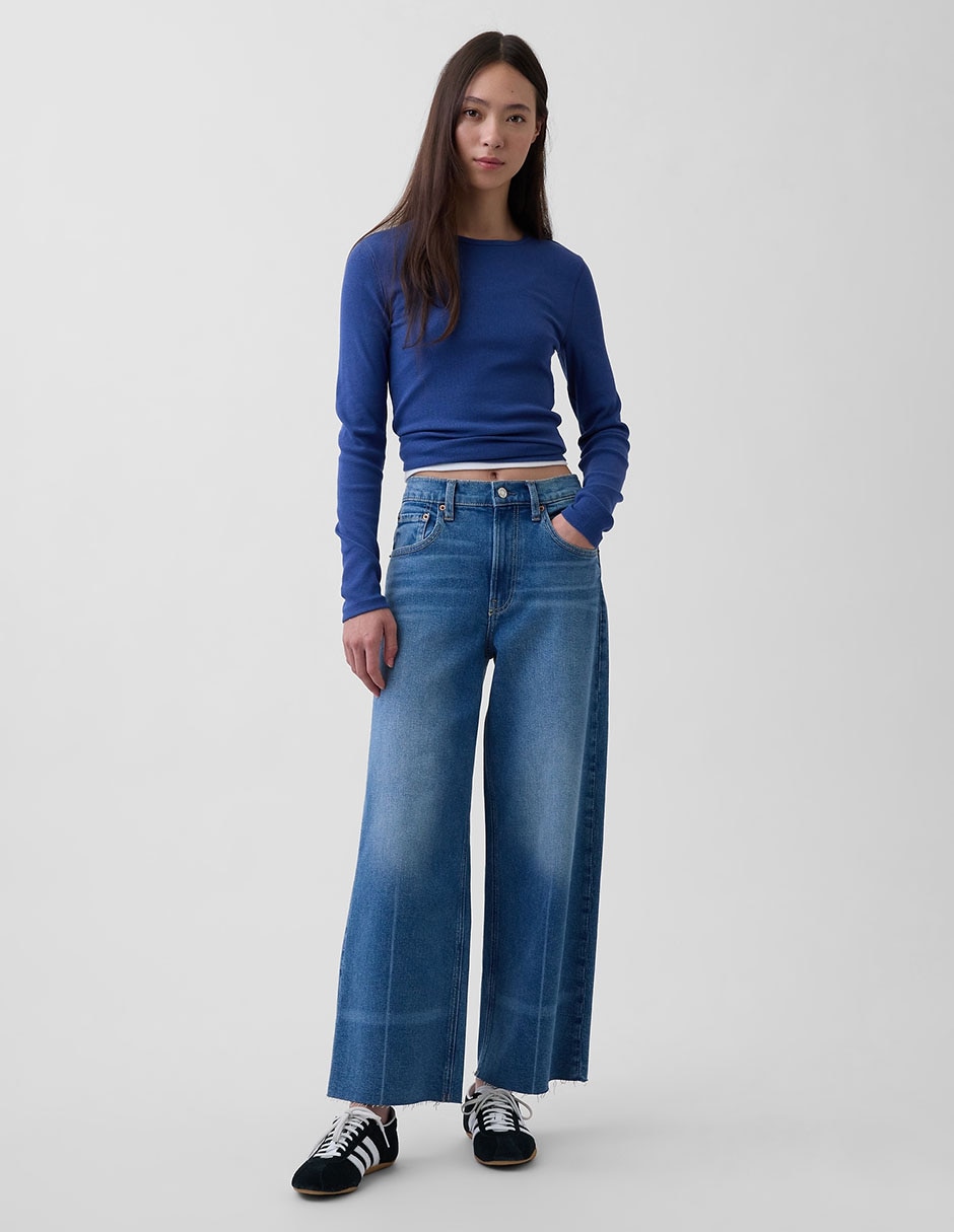Jeans campana cintura baja para mujer