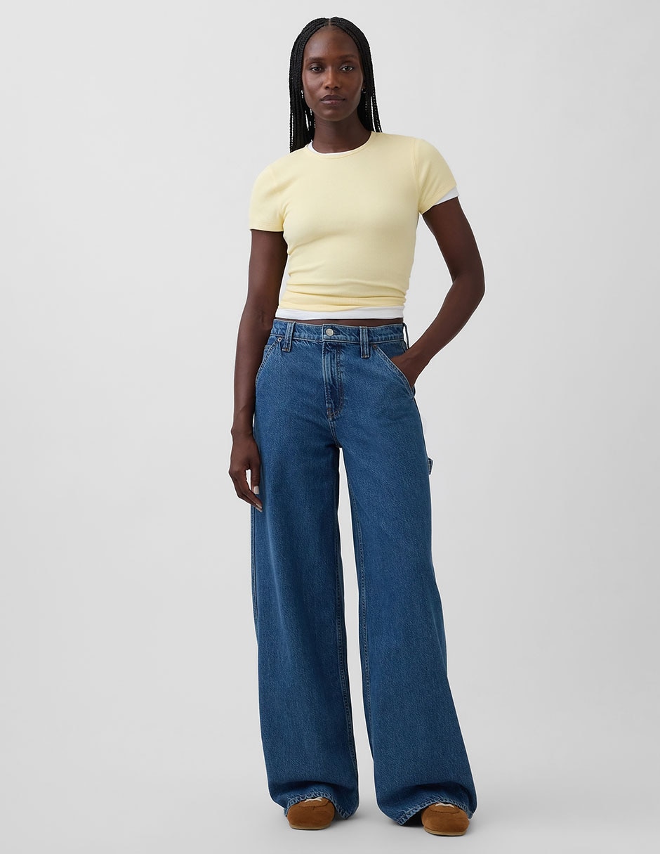 Jeans acampanado baggy para mujer
