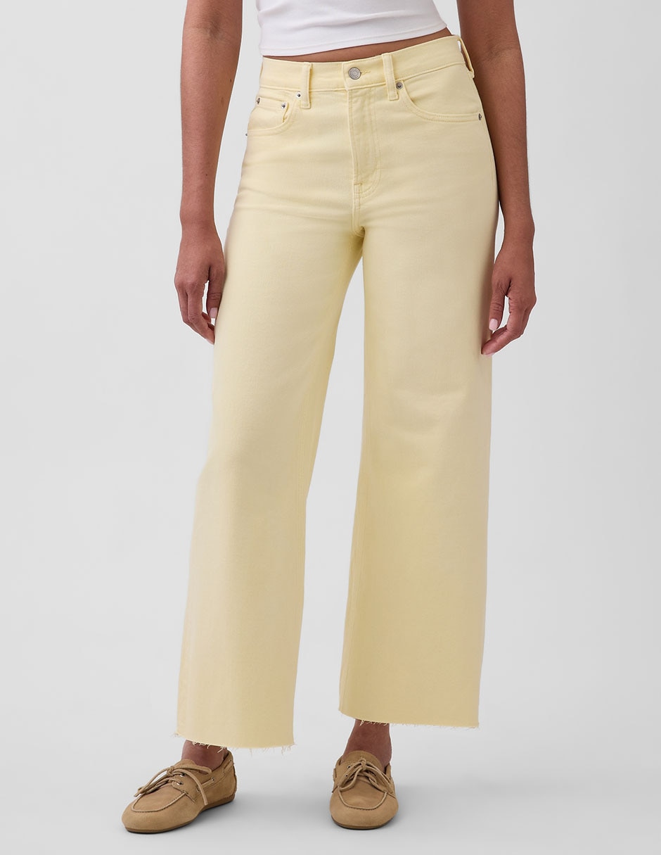 Jeans relaxed wide leg cintura alta para mujer