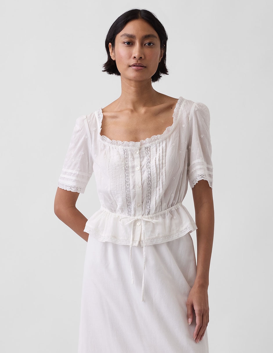 Blusa manga corta para mujer