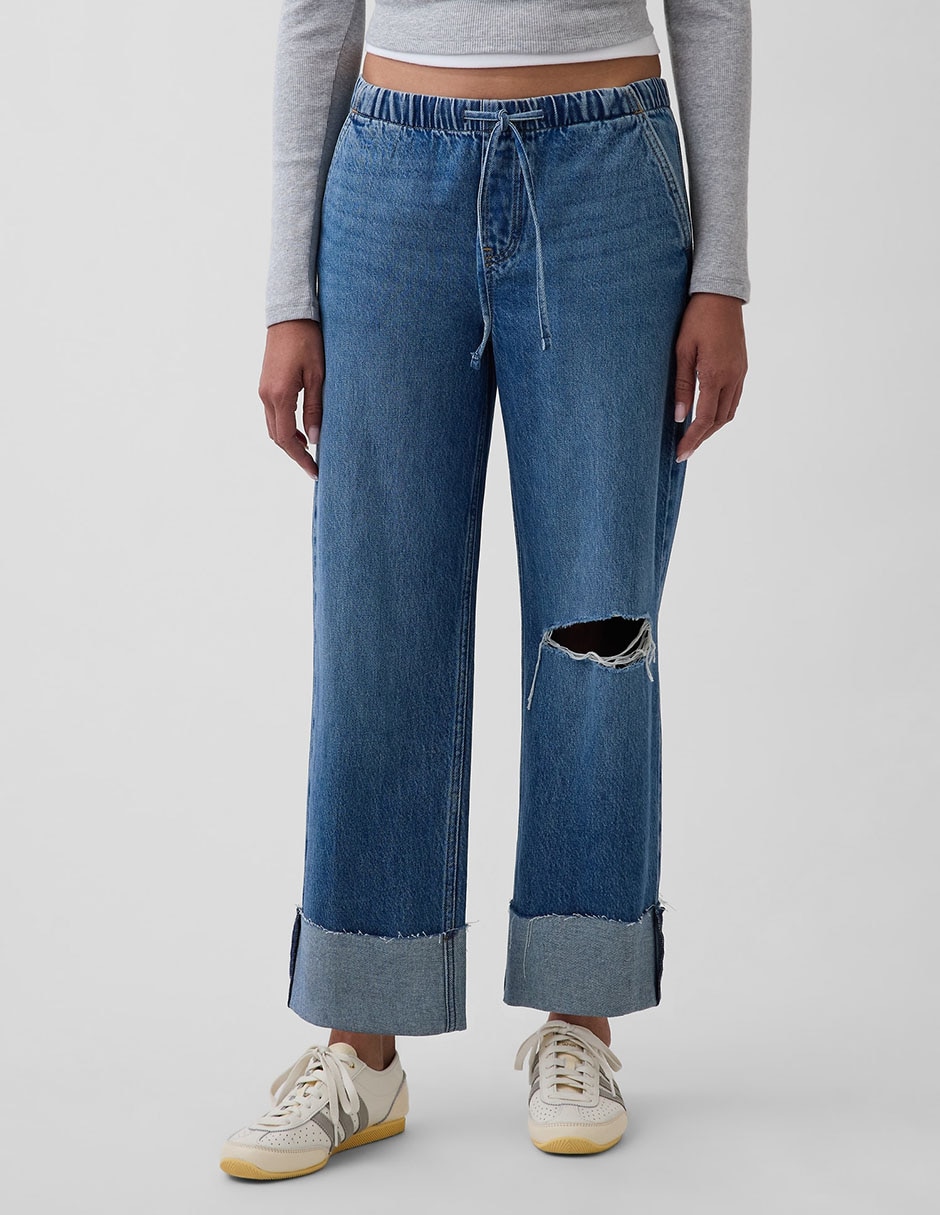 Jeans straight cadera para mujer 2