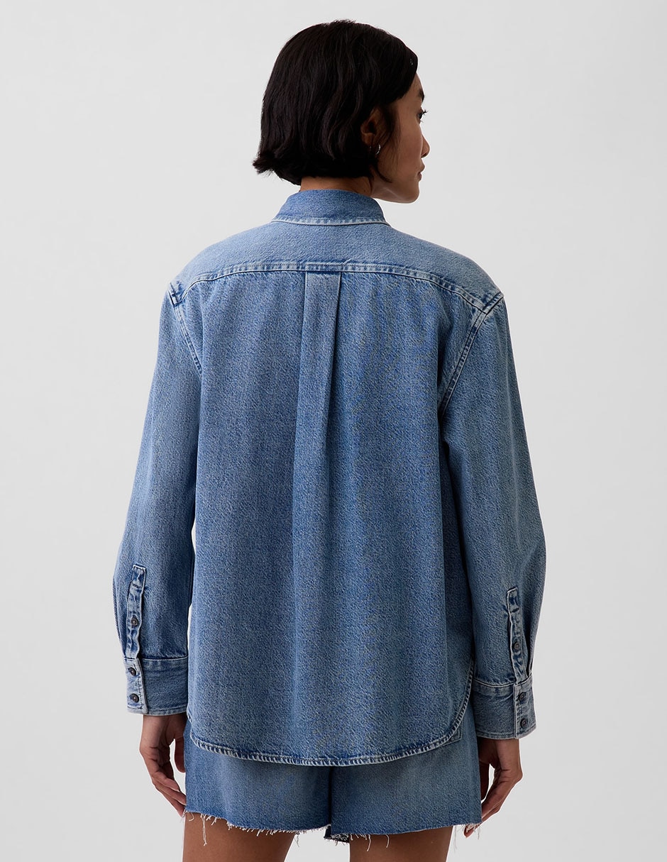 Sobrecamisa de algodón manga larga para mujer 3
