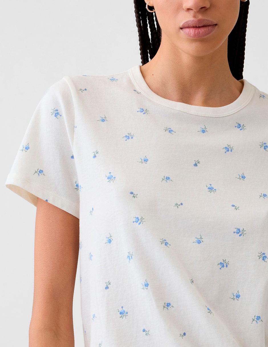 Playera manga corta cuello redondo para mujer 4