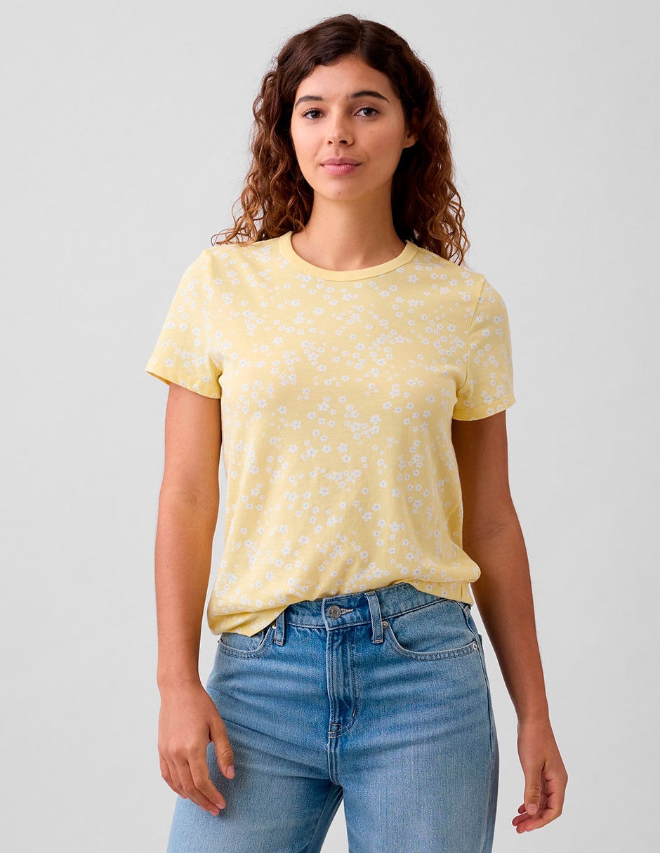 Playera manga corta cuello redondo para mujer