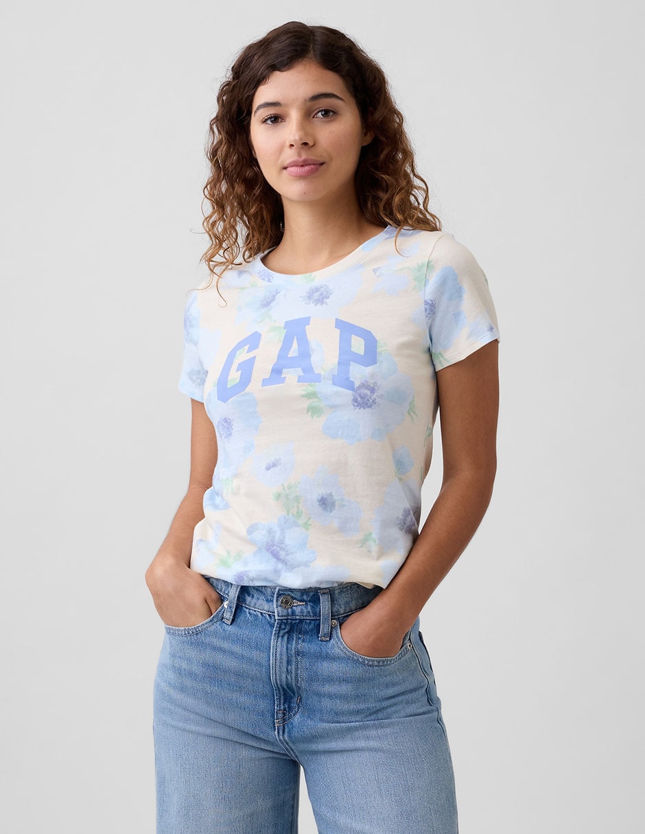 Playera manga corta cuello redondo para mujer