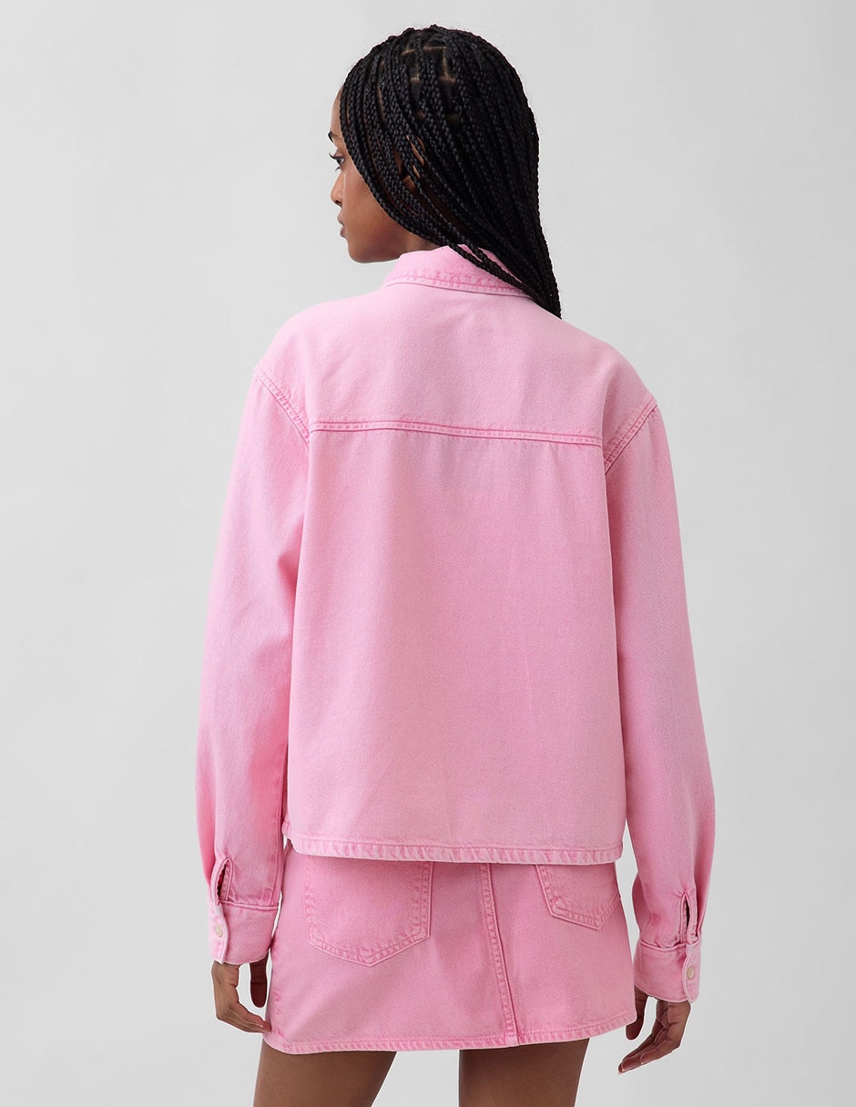 Sobrecamisa de mezclilla manga larga para mujer 2
