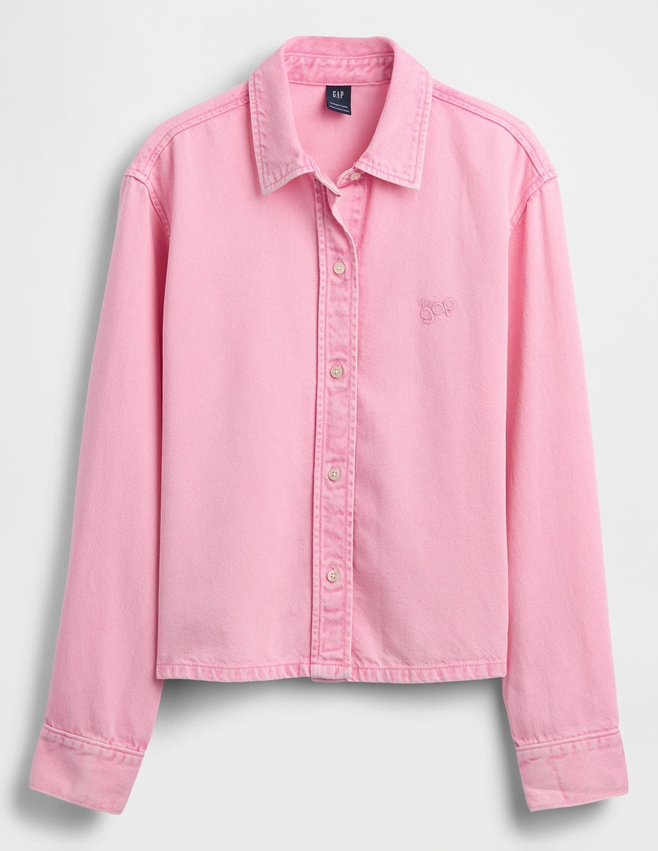 Sobrecamisa de mezclilla manga larga para mujer 5