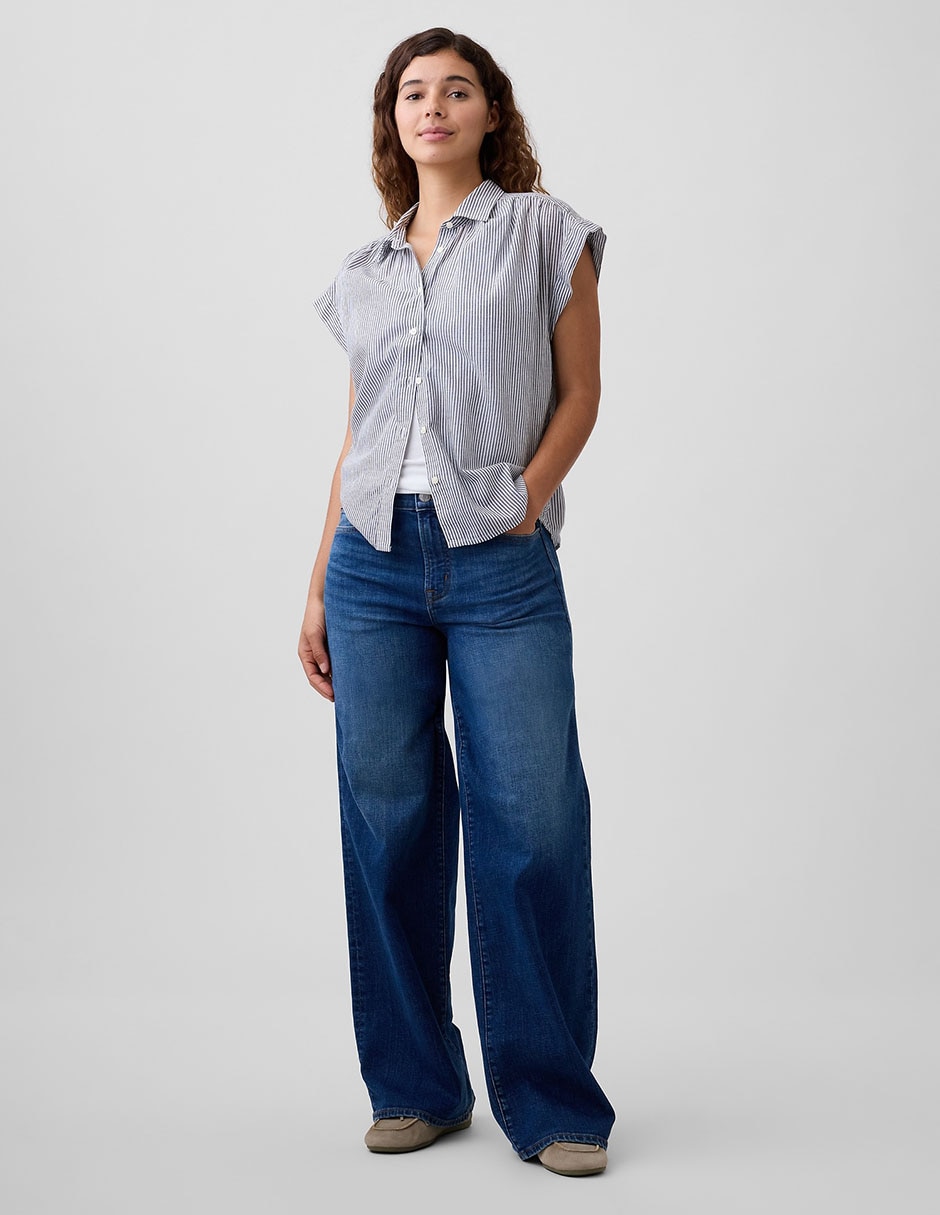 Blusa manga corta para mujer