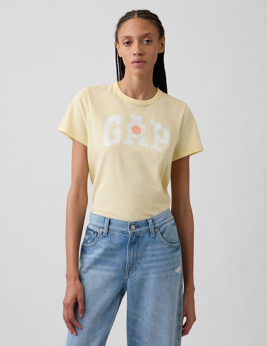 Playera manga corta cuello redondo para mujer