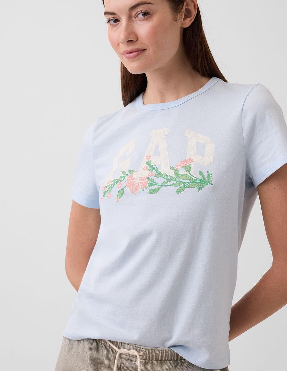 Playera manga corta cuello redondo para mujer 4