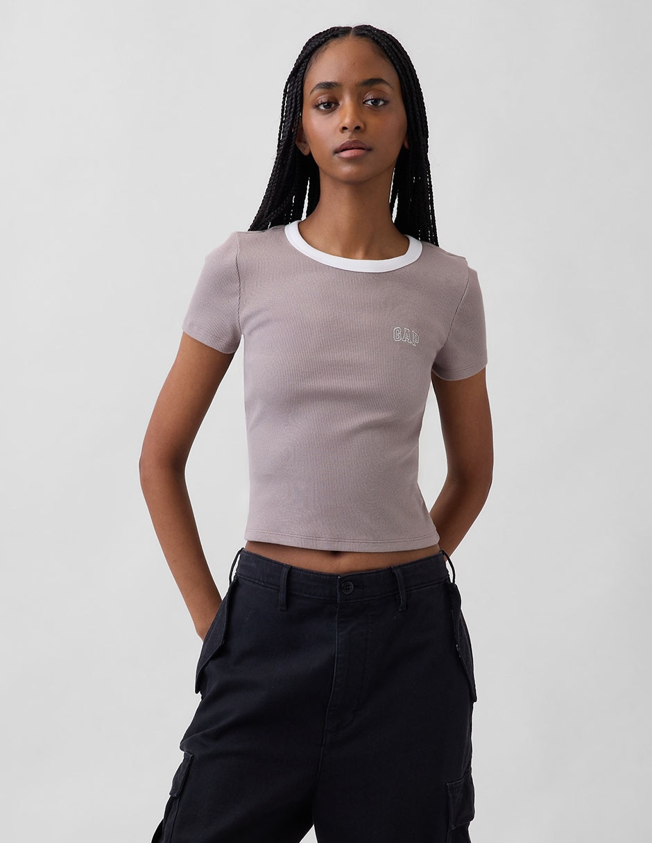 Playera manga corta cuerllo redondo para mujer Playera manga corta cuerllo redondo para mujer