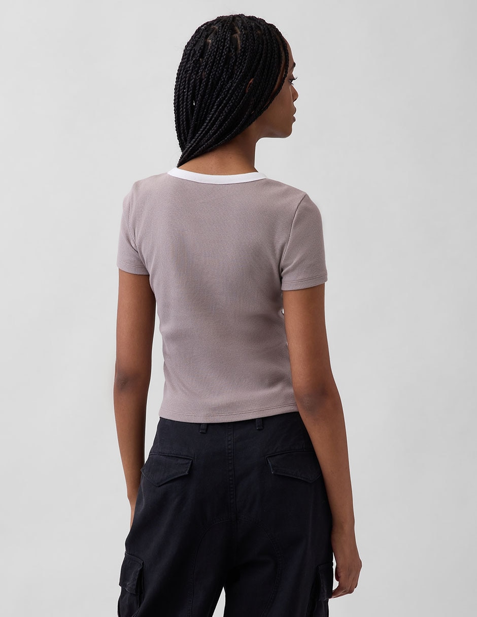 Playera manga corta cuerllo redondo para mujer 2