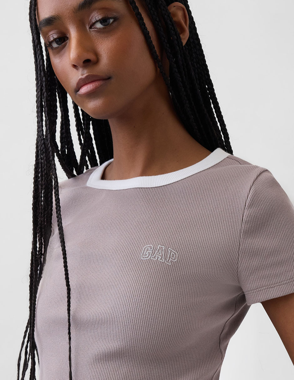 Playera manga corta cuerllo redondo para mujer 3