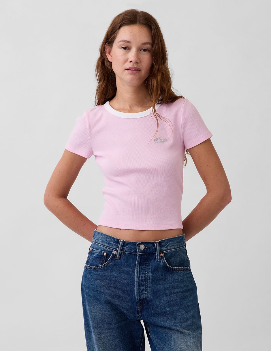 Playera manga corta cuerllo redondo para mujer Playera manga corta cuerllo redondo para mujer