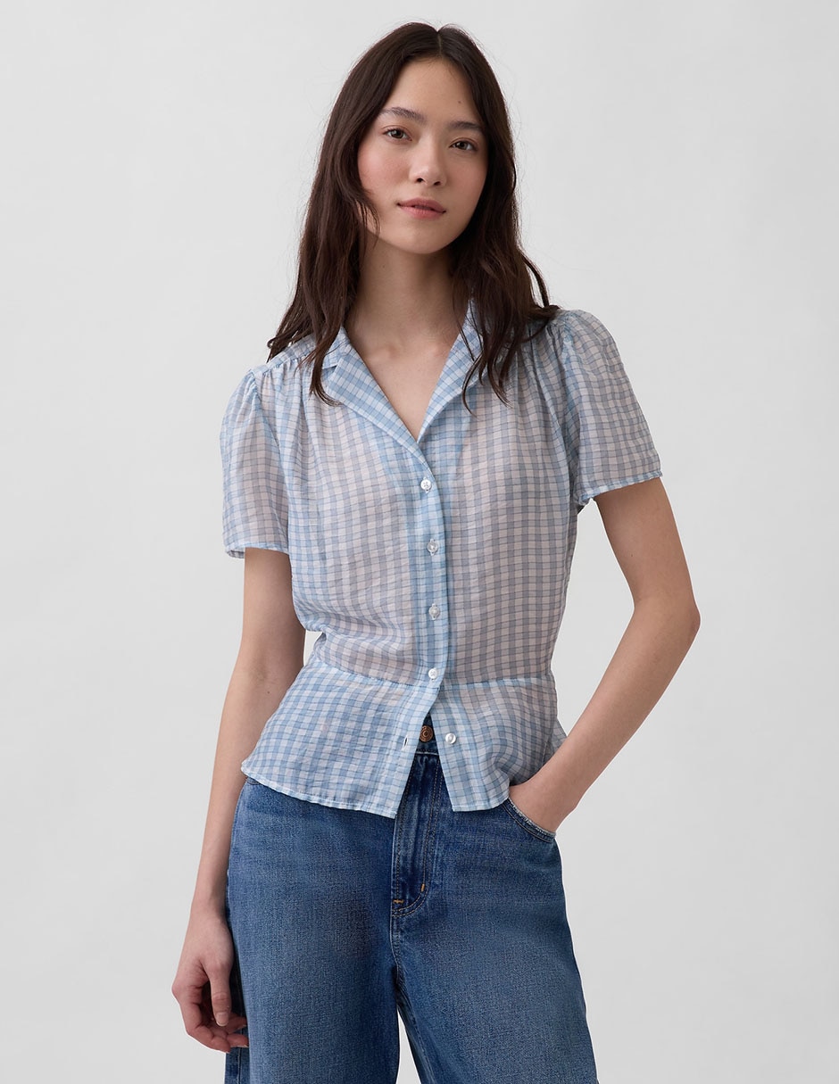Blusa manga corta para mujer