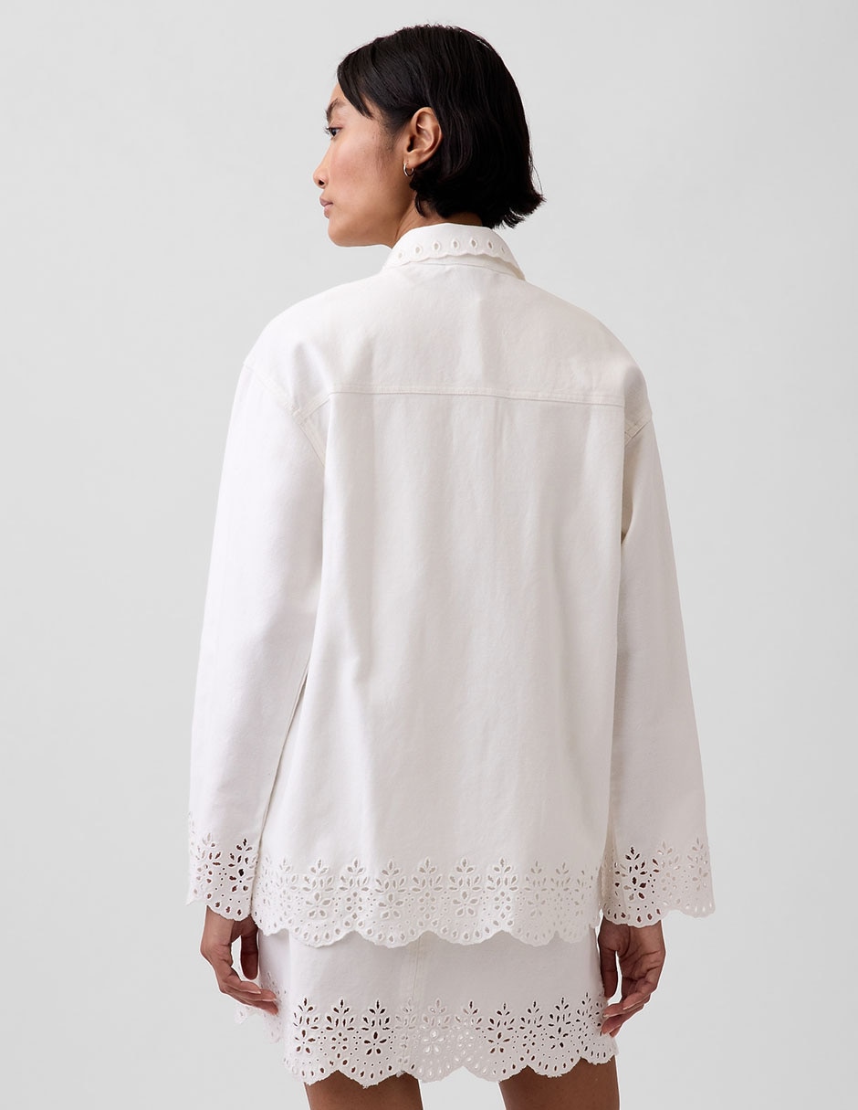 Sobrecamisa de algodón manga larga para mujer 3