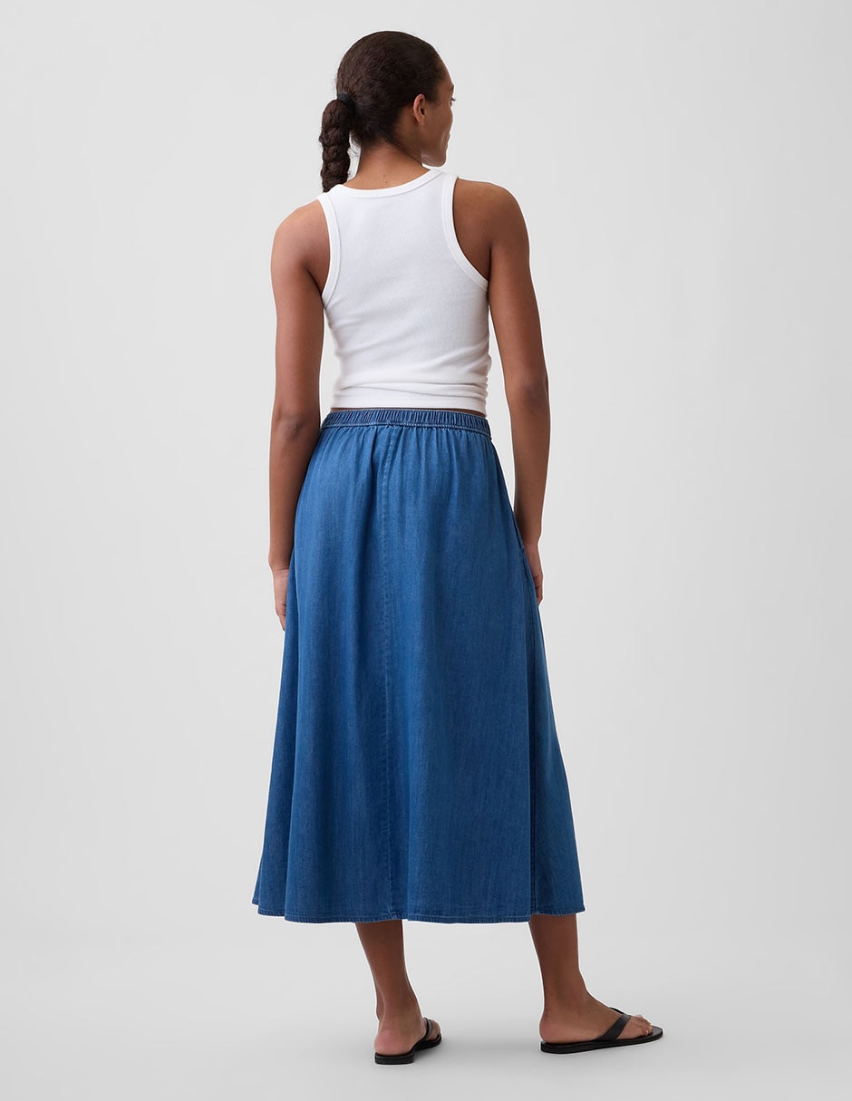 FALDA GAP 884178 LISO, CH, AZUL MEDIO