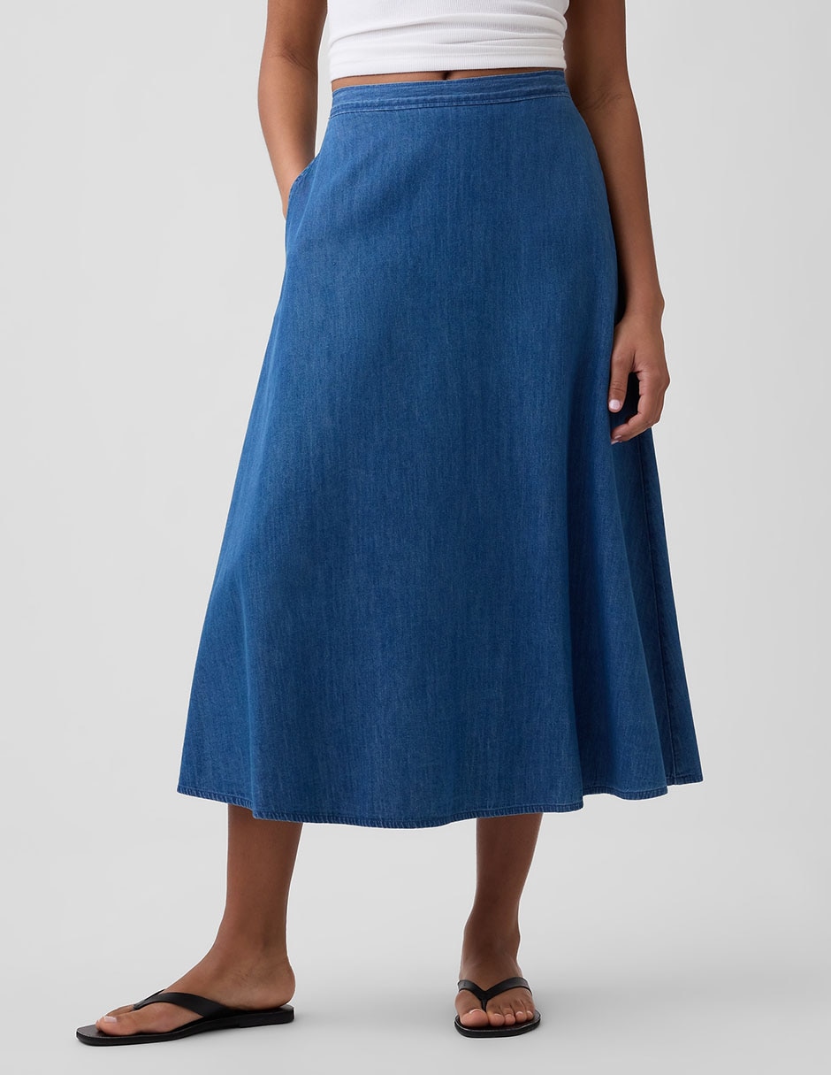 FALDA GAP 884178 LISO, CH, AZUL MEDIO