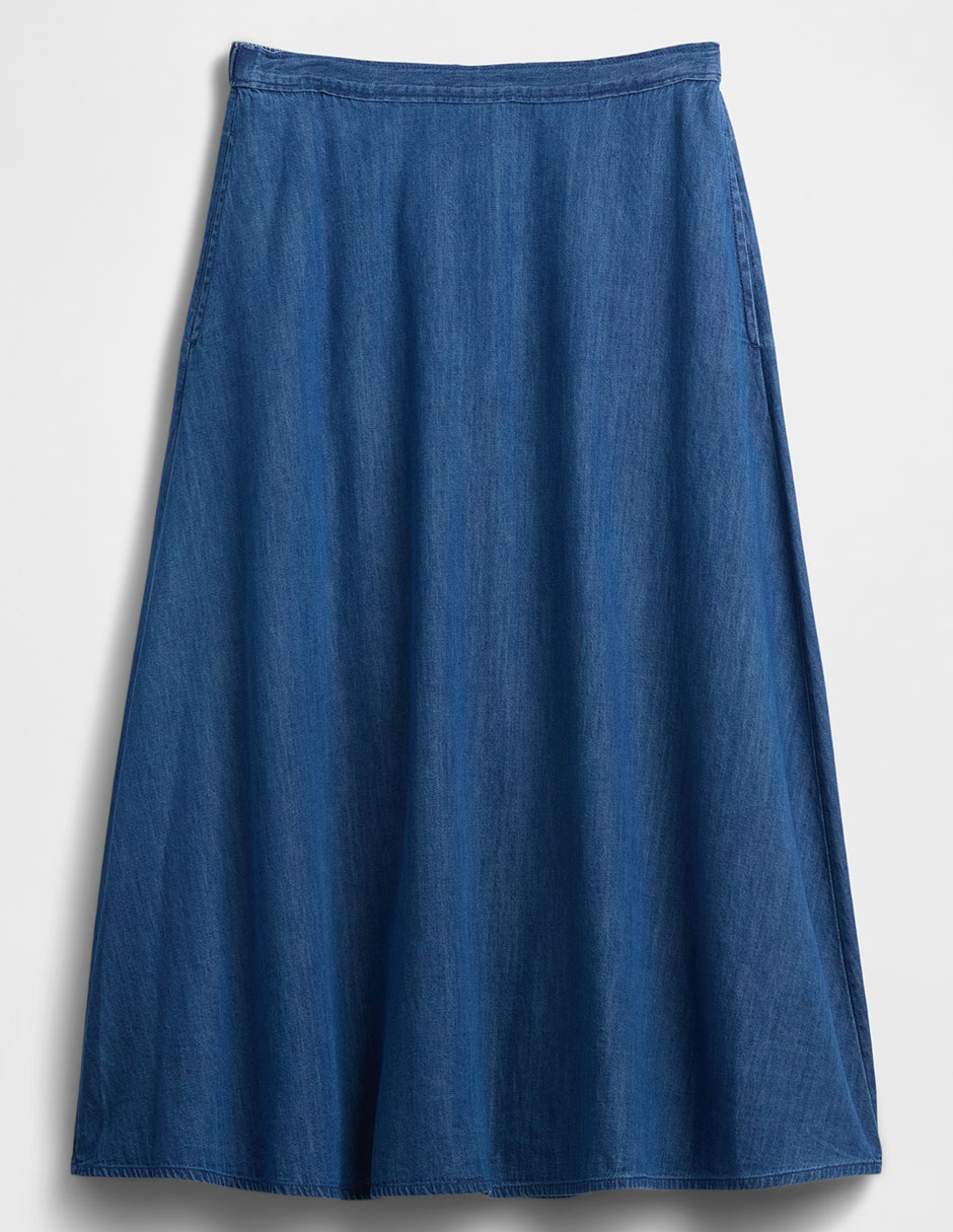 FALDA GAP 884178 LISO, CH, AZUL MEDIO