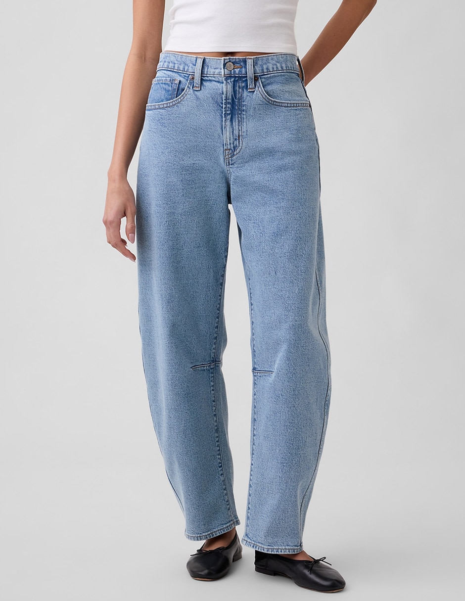 Jeans relaxed barrel para mujer