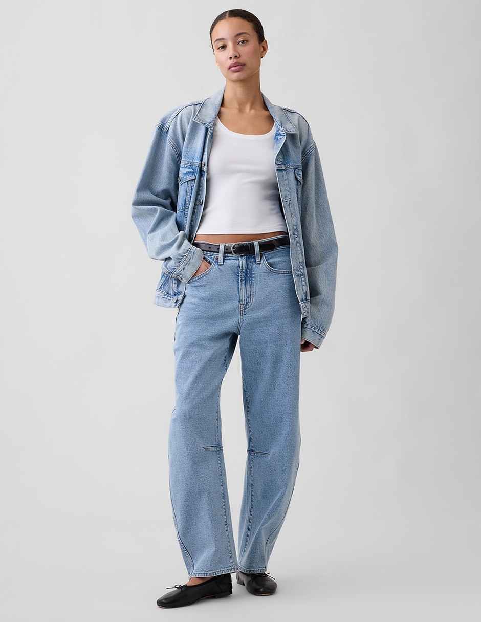 Jeans relaxed barrel para mujer 2
