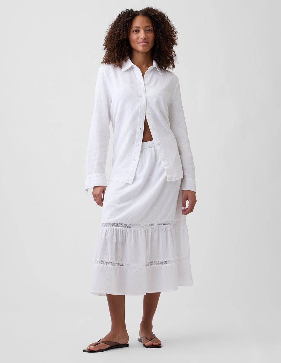 Camisa de lino manga larga para mujer 3