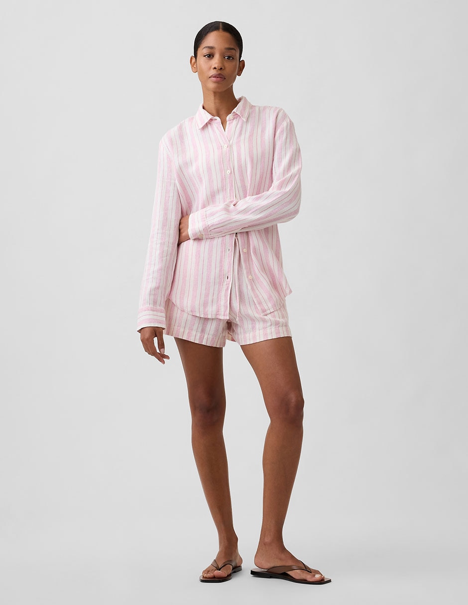Camisa de lino manga larga para mujer 3
