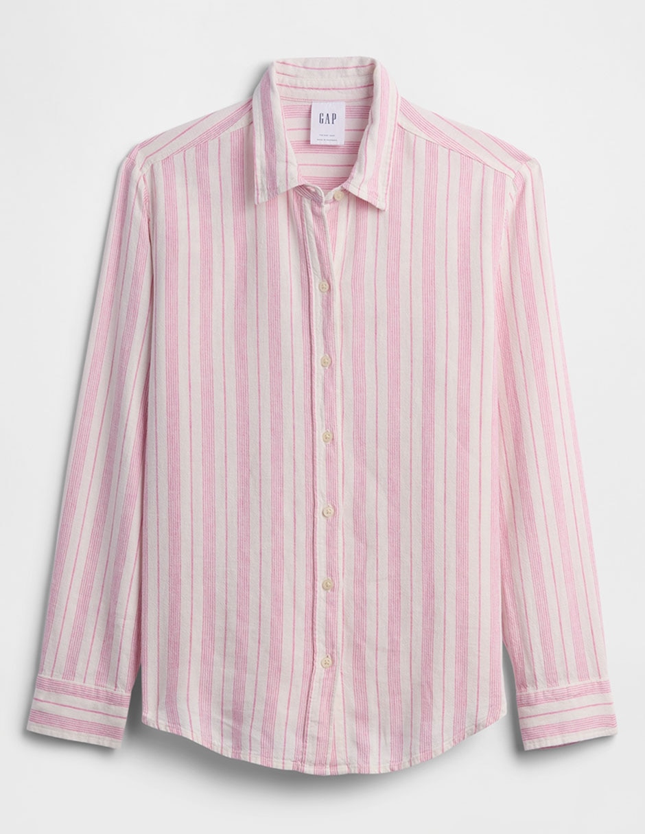 Camisa de lino manga larga para mujer 5