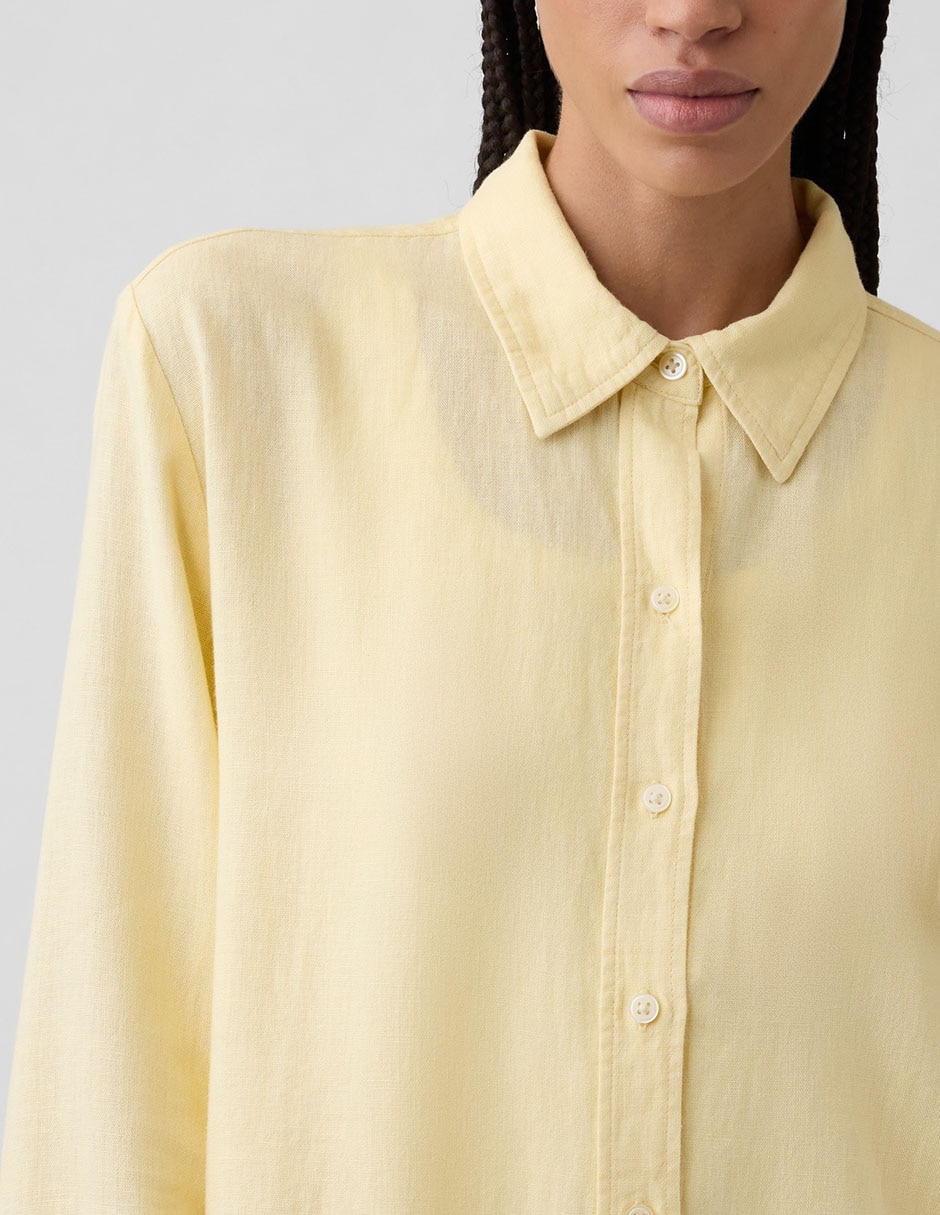 CAMISA GAP 889120 LINO RE, M, AMARILLO
