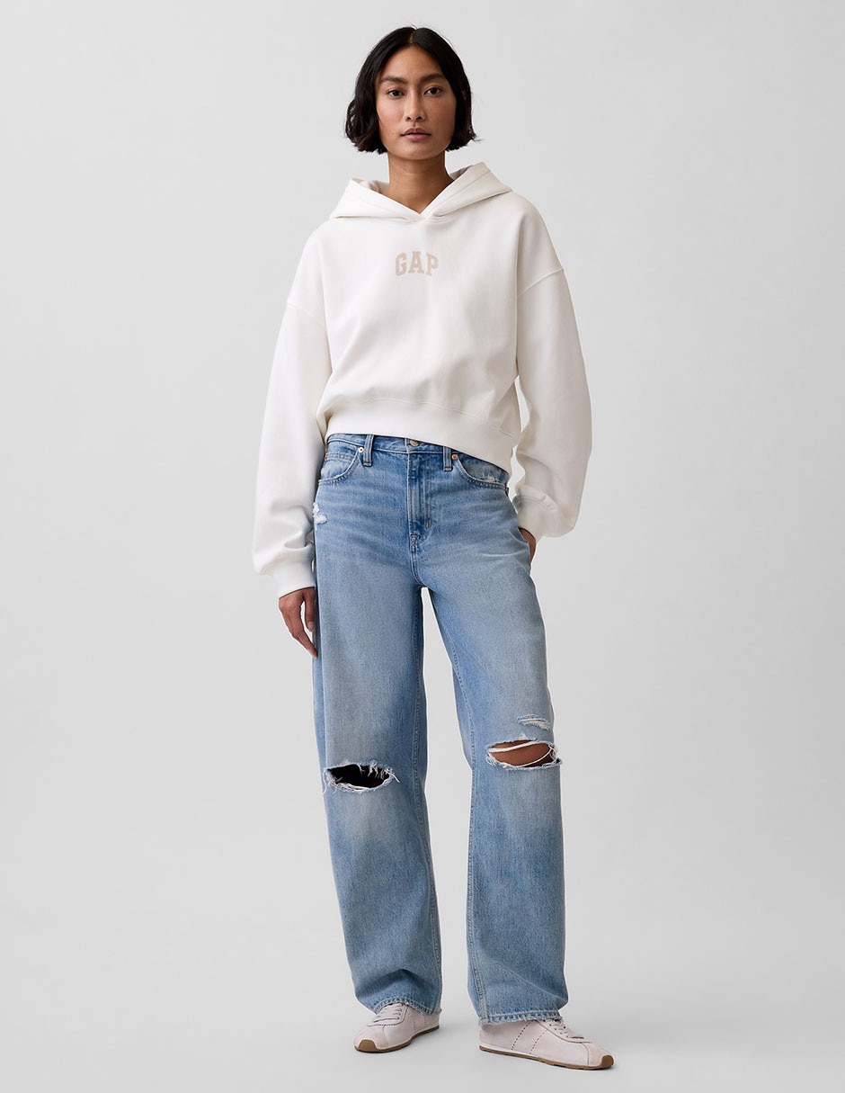 SUDADERA GAP 880827 LOGO R, XG, BLANCO